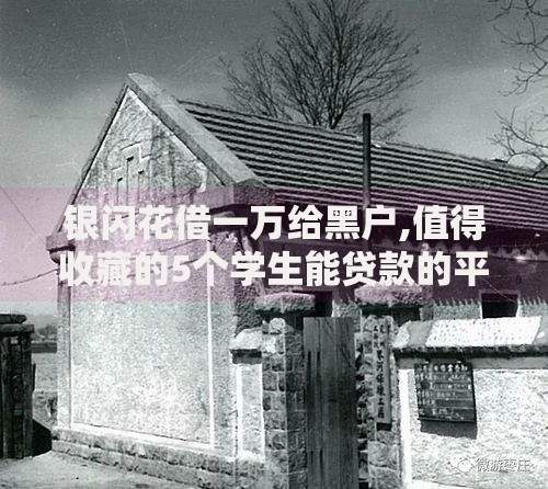 银闪花借一万给黑户,值得收藏的5个学生能贷款的平台