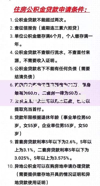 公积金贷款60万条件有哪些？这5个要求必须提前了解