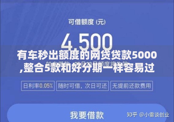 有车秒出额度的网贷贷款5000,整合5款和好分期一样容易过的平台