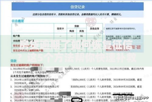 房贷逾期了如何恢复征信？这5个方法帮你快速补救