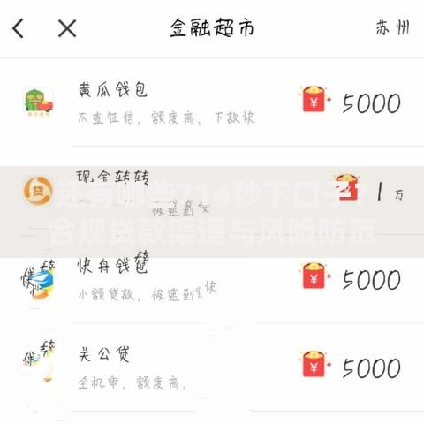 还有哪些714秒下口子？合规贷款渠道与风险防范指南