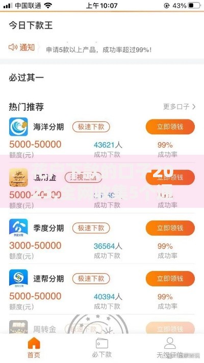花户下款的口子2025,全网收集5个通过率高的网贷平台