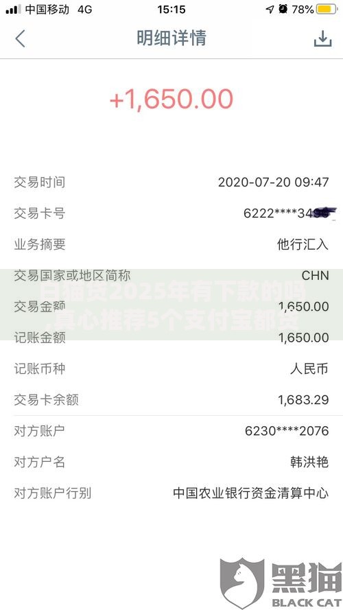 白猫贷2025年有下款的吗,真心推荐5个支付宝都贷款平台