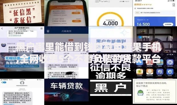 黑户哪里能借到钱啊急用苹果手机,全网收集5个不看负债的贷款平台