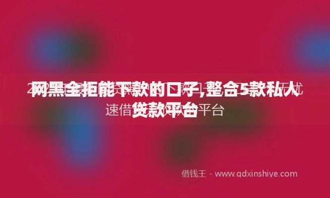 网黑全拒能下款的口子,整合5款私人贷款平台