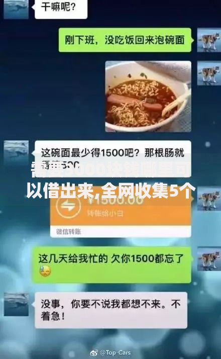 需要3000块钱哪里可以借出来,全网收集5个黑户借款平台
