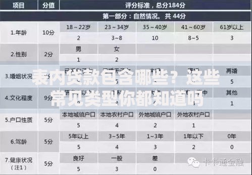 表内贷款包含哪些？这些常见类型你都知道吗