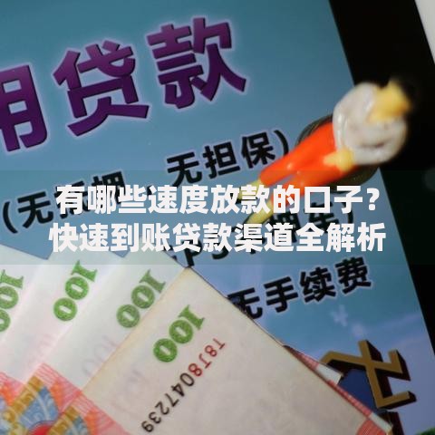 有哪些速度放款的口子？快速到账贷款渠道全解析