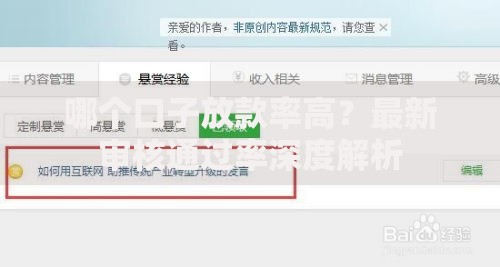 哪个口子放款率高？最新审核通过率深度解析