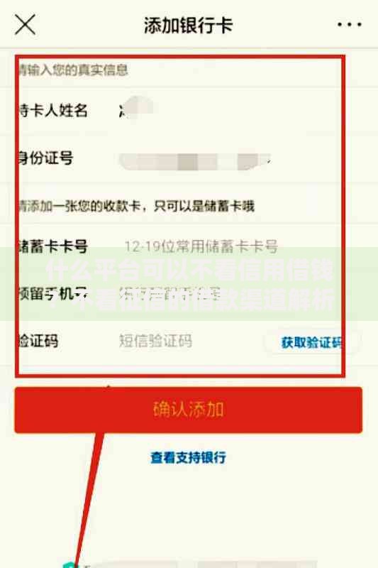 什么平台可以不看信用借钱？不看征信的借款渠道解析