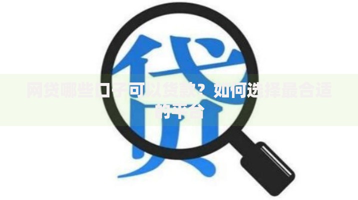 网贷哪些口子可以货款？如何选择最合适的平台