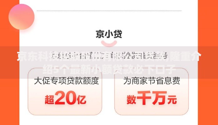京东科技控股股份有限公司贷款,隆重介绍5个最新小额贷款必下口子