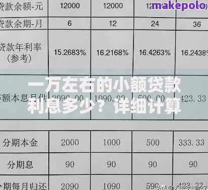 一万左右的小额贷款利息多少？详细计算与对比分析