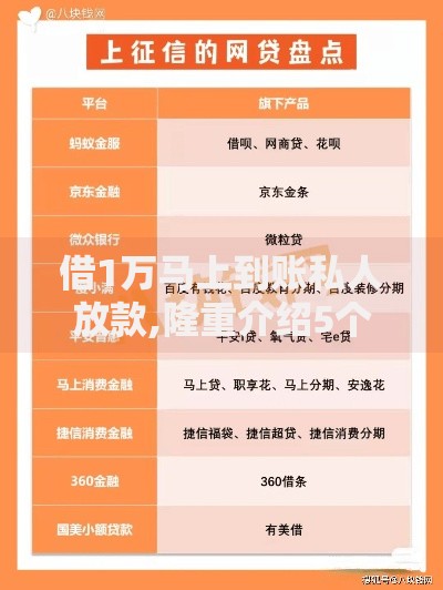 借1万马上到账私人放款,隆重介绍5个网贷平台上征信吗