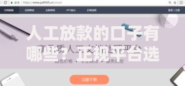 人工放款的口子有哪些？正规平台选择指南