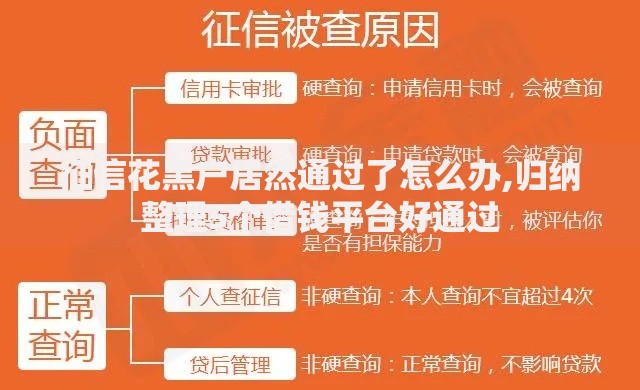征信花黑户居然通过了怎么办,归纳整理5个借钱平台好通过