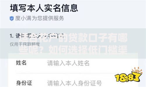 适合花户的贷款口子有哪些呢？如何选择低门槛渠道