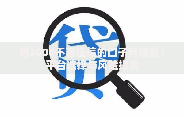 借3000不看征信的口子有哪些？平台选择与风险指南