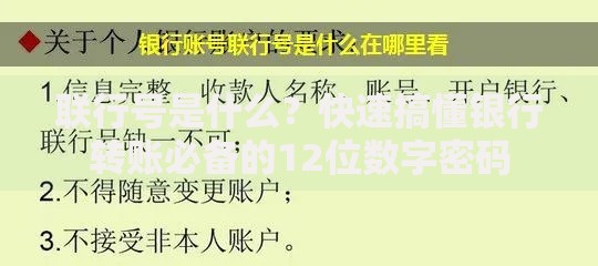 联行号是什么?快速搞懂银行转账必备的12位数字密码 联行号是什么?快速搞懂银行转账必备的12位数字密码