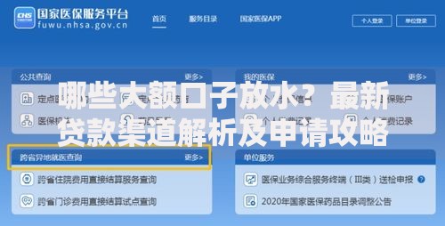 哪些大额口子放水？最新贷款渠道解析及申请攻略