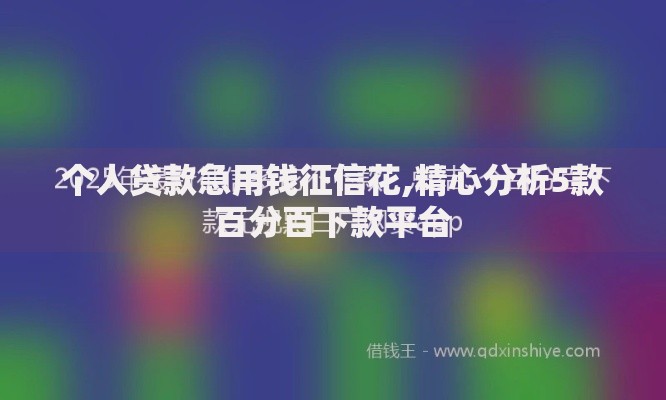 个人贷款急用钱征信花,精心分析5款百分百下款平台 个人贷款急用钱征信花,精心分析5款百分百下款平台