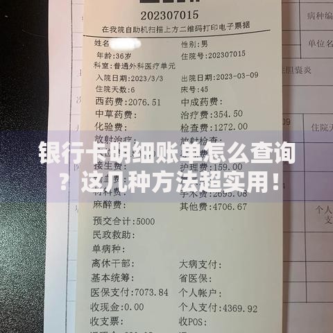 银行卡明细账单怎么查询？这几种方法超实用！