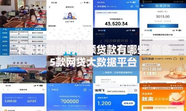 下款比较快的小额贷款有哪些,整合5款网贷大数据平台