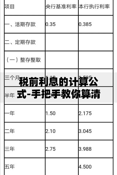税前利息的计算公式-手把手教你算清每一分钱
