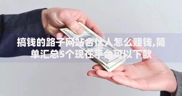 搞钱的路子网站合伙人怎么赚钱,简单汇总5个现在平台可以下款