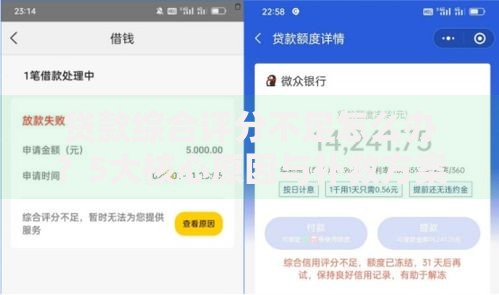 贷款综合评分不足怎么办？5大核心原因与补救方案