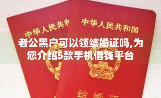 老公黑户可以领结婚证吗,为您介绍5款手机借钱平台