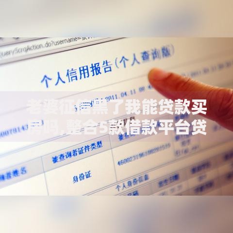 老婆征信黑了我能贷款买房吗,整合5款借款平台贷款不看征信