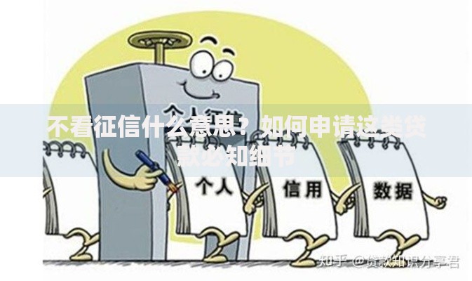 不看征信什么意思？如何申请这类贷款必知细节