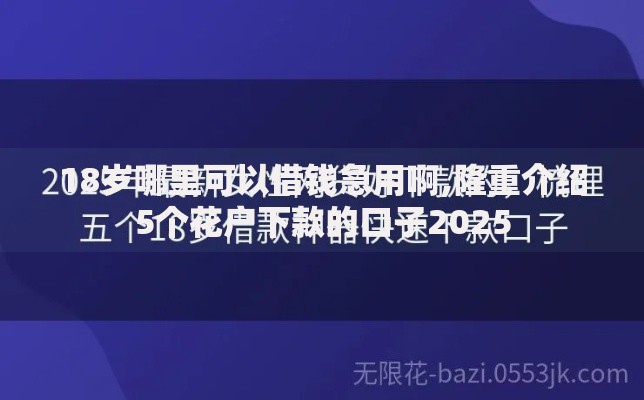 最近黑户口子有哪些？最新贷款渠道深度解析
