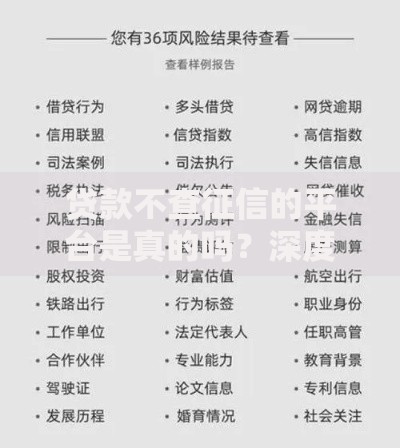 贷款不查征信的平台是真的吗？深度解析与风险预警