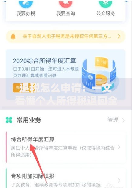 退税怎么申请：一文看懂个人所得税退回全流程攻略