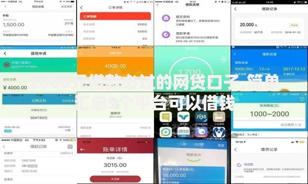 2000元借款必过的网贷口子,简单汇总5个平台可以借钱