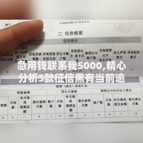急用钱联系我5000,精心分析5款征信黑有当前逾期还能下款的平台
