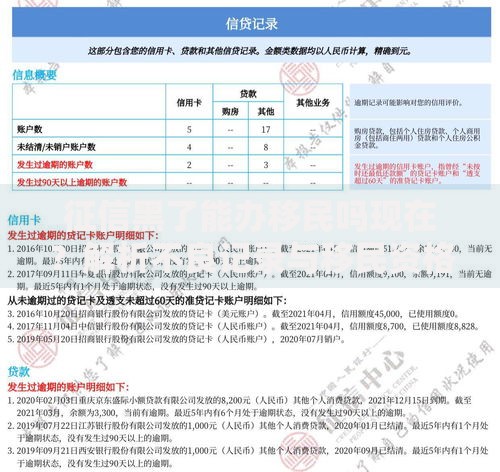 征信黑了能办移民吗现在？解析不良记录与移民资格关联