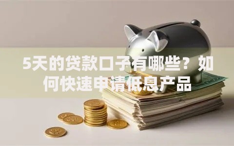 5天的贷款口子有哪些？如何快速申请低息产品