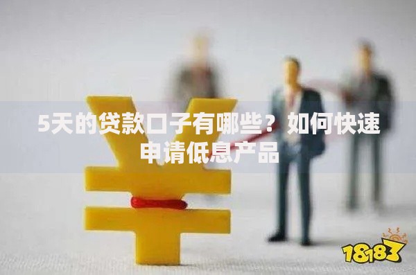5天的贷款口子有哪些？如何快速申请低息产品