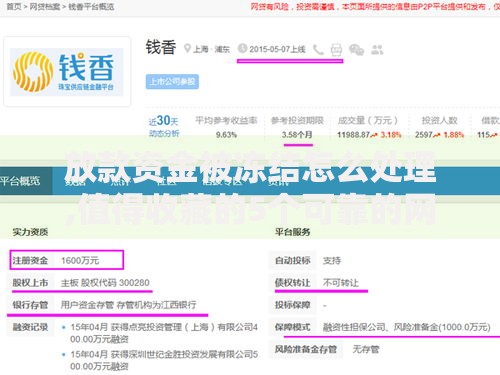 放款资金被冻结怎么处理,值得收藏的5个可靠的网贷平台