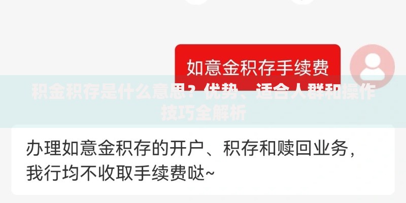 积金积存是什么意思？优势、适合人群和操作技巧全解析