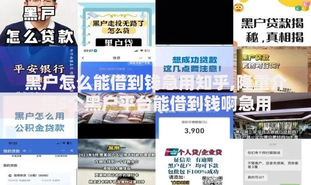 黑户怎么能借到钱急用知乎,隆重介绍5个黑户平台能借到钱啊急用