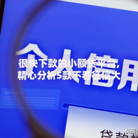 很快下款的小额贷平台,精心分析5款不看征信大数据的贷款平台