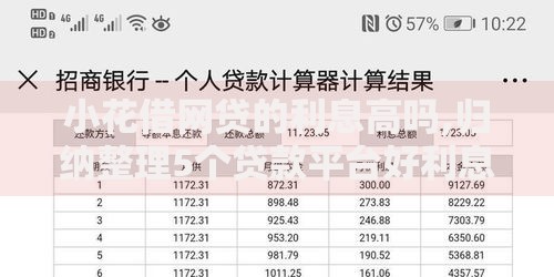 小花借网贷的利息高吗,归纳整理5个贷款平台好利息低