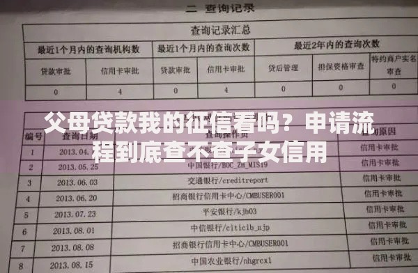 父母贷款我的征信看吗？申请流程到底查不查子女信用
