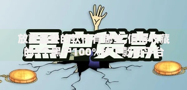 放款最快的软件有哪些,值得收藏的5个黑户100%秒下款的平台