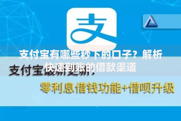 支付宝有哪些秒下的口子？解析快速到账的借款渠道