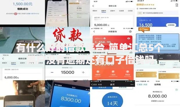 有什么好的借款平台,简单汇总5个黑户没有逾期还有口子借钱吗